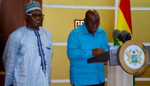 Upper West Regional Minister, Alhassan Suleman (L) and President Akufo-Addo