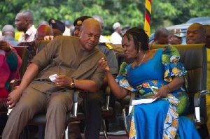 President Mahama with his Education Minister Jane Naana Opoku Agyemang