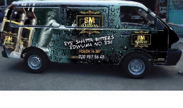 There are photos of the SM Bitters vans in town