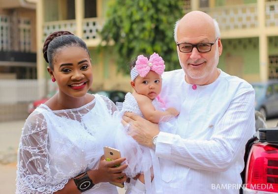 Actress Kafui Danku with her husband and kid