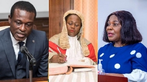 Special Prosecutor Kissi Agyebeng, Chief Justice Gertrude Torkornoo and Cecilia Dapaah (from L to R)