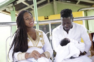 Shatta Wale with wife and son
