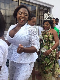 Afia Schwarzenegger with friends and family