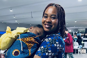 Adjoa carried her one-year-old son on a remarkable 10,000km journey from Ghana to Azerbaijan