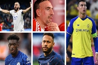 L-R: Karim Benzema, Franck Ribery, Cristiano Ronaldo, Tammy Abraham and Neymar Jr