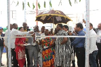 Mr Peter Anarfi Mensah inaugurating the Showroom