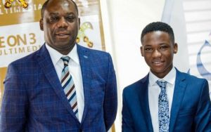 The Minister of Education, Dr Matthew Opoku Prempeh and Free SHS ambassador, Abraham Attah