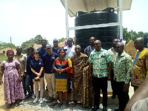 Some elders of Tefle Kpordiwlor with executives of Project Maji