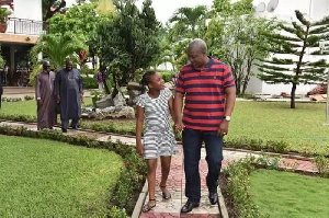 Former president John Dramani Mahama with his daughter