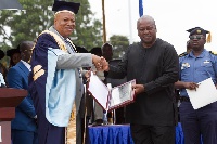 John Dramani Mahama (right) and Prof. Joshua Alabi