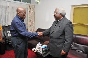 Akufo Addo In A Handshake With Presby Moderator
