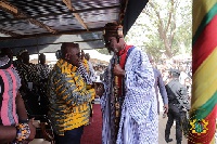 President Akufo-Addo exchanging pleasantries with Sandem-Nab, Nab Azagzuk Azantillow