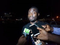 Frank  Acheampong in a chat with reporters