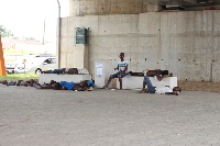 People sleeping under the Kwame Nkrumah interchange