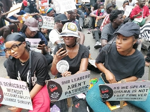 Some of the protesters demanding accountability from the government