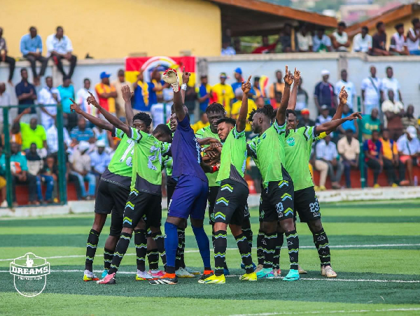 Dreams FC engaged in their usual tradition before a game