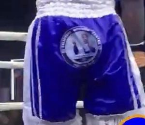 Joseph Sackey was clad in blue shorts adorned with the pastor’s image