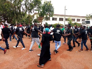 Some members of a vigilante group clad in black (file)