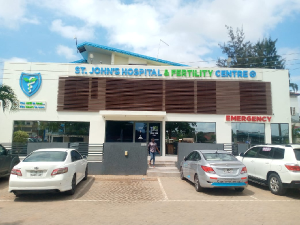 Frontage of St. Johns Hospital and Fertility Center in Accra