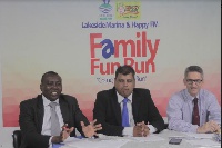 Officials of Happy FM and Lakeside Estates at the launch