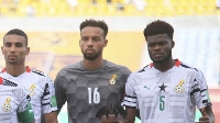 Wallocot (middle) made his Ghana debut against Zimbabwe