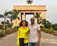 Asafa Powell and his Ghanaian wife