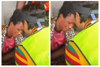 The bereaved mother(L) with Elikplim Akurugu