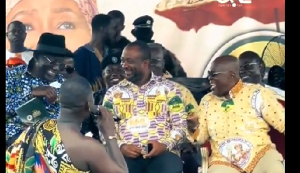 Watch Kufuor, Akufo-Addo, Pius Enam's reaction after a poet referred to the president as 'a short man'