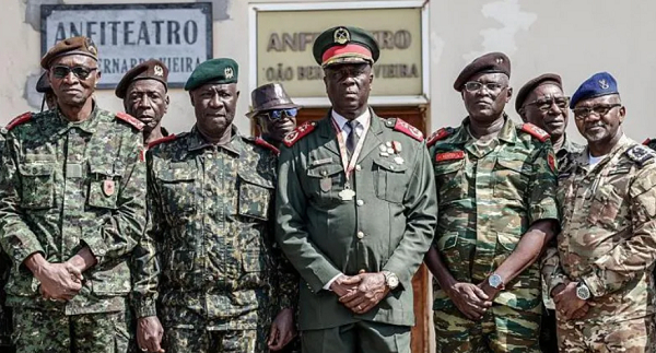 Gen Horta N'Tam (Middle), becomes the transitional head of state for one year