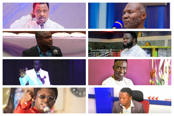 A photo collage of some pastors who have prophesied about who will win the 2024 elections