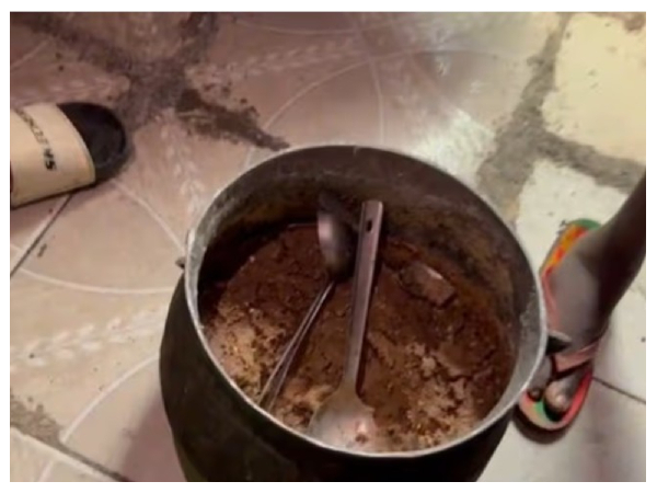 The food is laced with urine and faeces