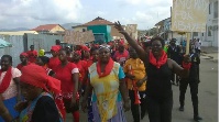 The demonstrators were led by popular NPP activist T.K Aboagye