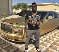 Asamoah Gyan with his Rolls Royce