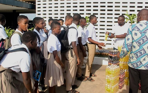 Moses Abor with newly admitted students of the Accra Technical Training College