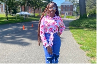 Cynthia Makafui Baragbor takes her first photo from the Amherst College in the USA