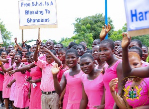 File Photo: Students holding Free SHS placards