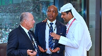 President of CAF Dr Patrice Motsepe in the middle