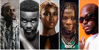 From L to R:Black Sherif, Sarkodie, Cina Soul, Stonebwoy and King Promise are Ghanaian singers