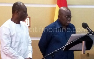 President Akufo-Addo [right] with Ken Ofori-Attah, Fianace Minister designate