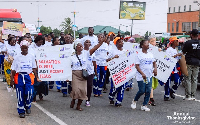 Participants held placards bearing messages