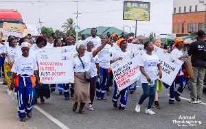 Participants held placards bearing messages