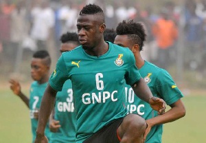 Afriyie Acquah training with the senior national team ahead of a tie