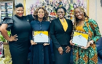 Second Deputy Governor of the Bank of Ghana, Elsie Addo Awadzi with the awardees
