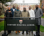 Julius Debrah at Harvard University with some of his team members