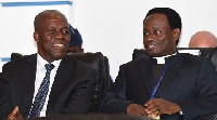Apostle Dr Opoku Onyinah and Vice President Amissah-Arthur in a pose