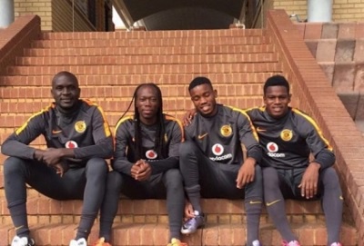 Ahmed Toure with Kaizer Chiefs team mates