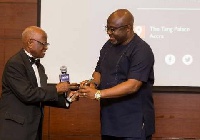 Deputy Communications Minister receiving the award