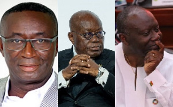 Andy Kwame Appiah-Kubi, President Nana Addo Dankwa Akufo-Addo and Ken Ofori-Atta (from L to R)