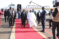 President Akufo-Addo arrives in Mail