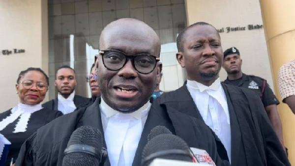 Godfred Dame, the Attorney General, addressing the press